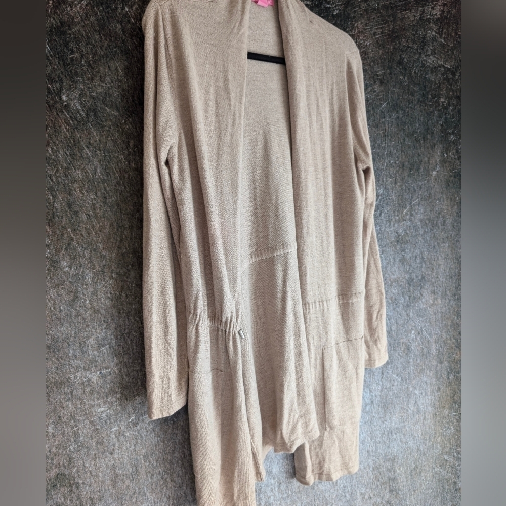Neutral Long Open Cardigan - Picture 2 of 5